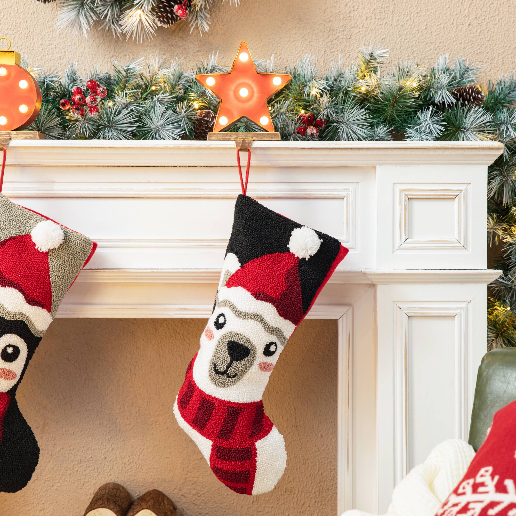 Glitzhome® 20.5" Polar Bear Hooked Stocking